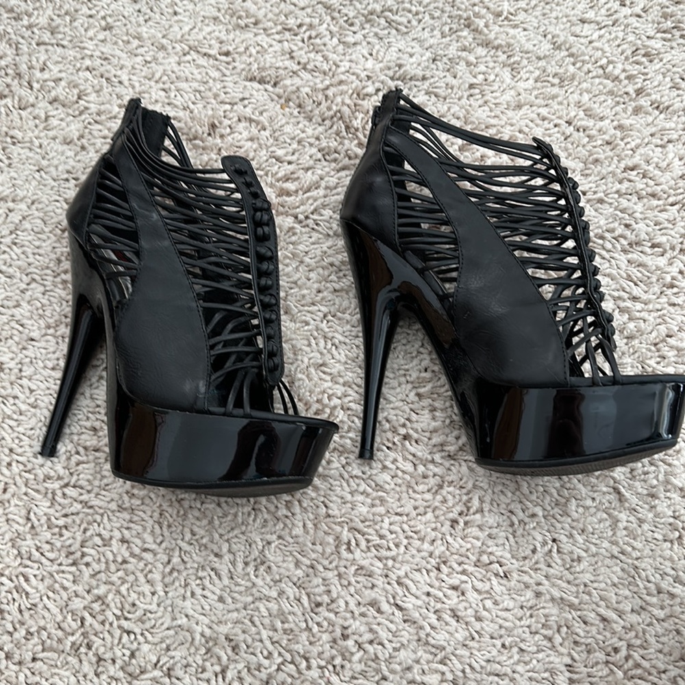 Black Platform Open Toe&Mainly Open Foot Platform… - image 2